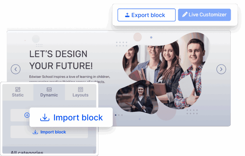 Export And Import Blocks Export & Import Blocks in Page builder for Moodle