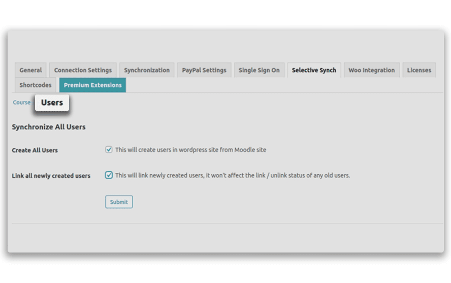 Selectively synchronizes pre existing users over to Wordpress