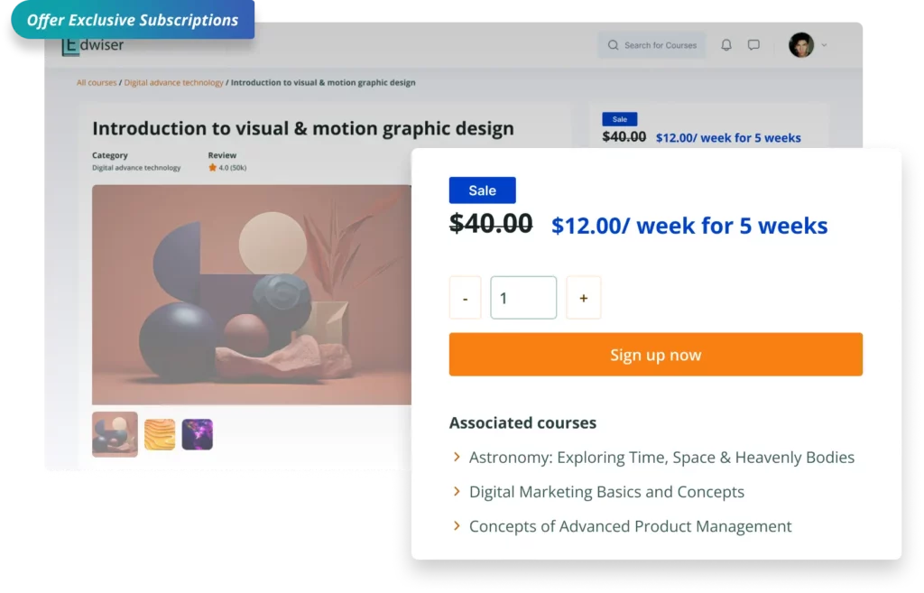 Bridge Moodle Feature 3 1 sell your Moodle courses as monthly or yearly subscriptions.