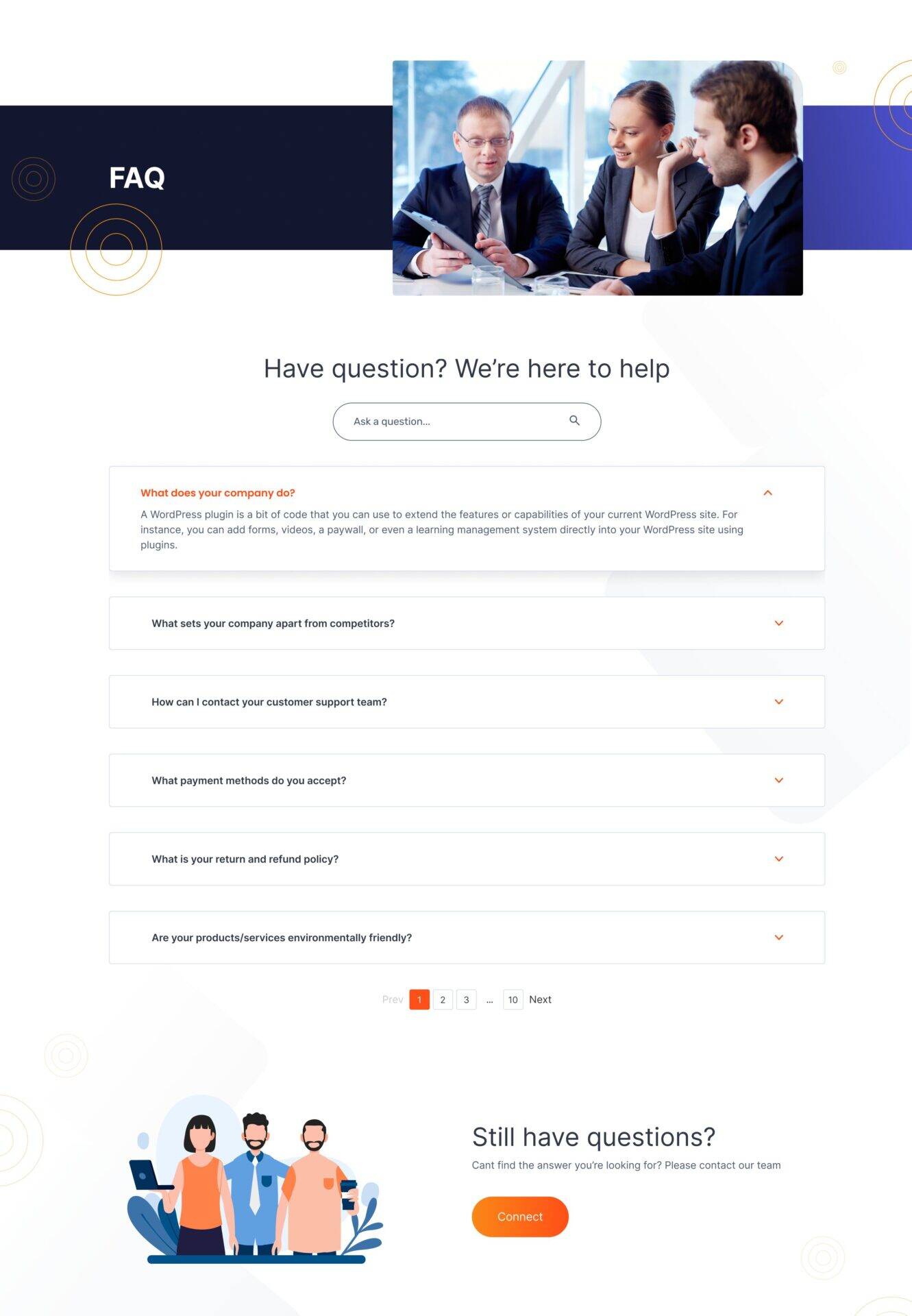 FAQ pageCorporate