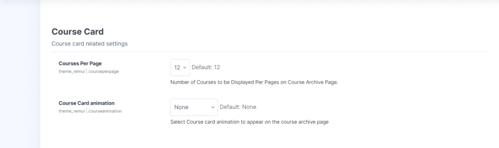 Course Card Course Card